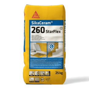SikaCeram - 260 StarFlex (C2TES1) клей для кахелю, каменю, мозаїки, білий, 25 кг